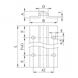 Guía / Carril Sobreponer galvanizado R-20