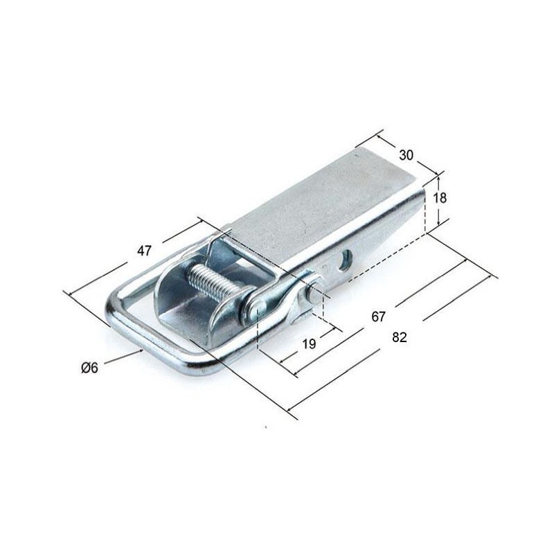 Cierre estampado pequeño inoxidable mango liso CH-10.3INOX