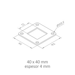 ZAPATA BASE INOX FIJACION A SUELO A316