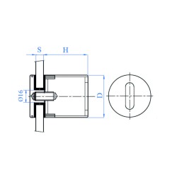 Boton inox fijo diametro 50mm