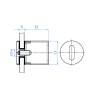Boton inox fijo diametro 50mm